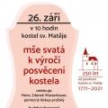 Jubilejní mše k 250 letům kostela sv. Matěje